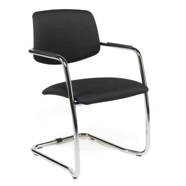 Fauteuil visiteur tapissé HANS-K – noir – ACT'