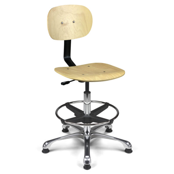 Tabouret haut de laboratoire LABO-H – hêtre | ACT'