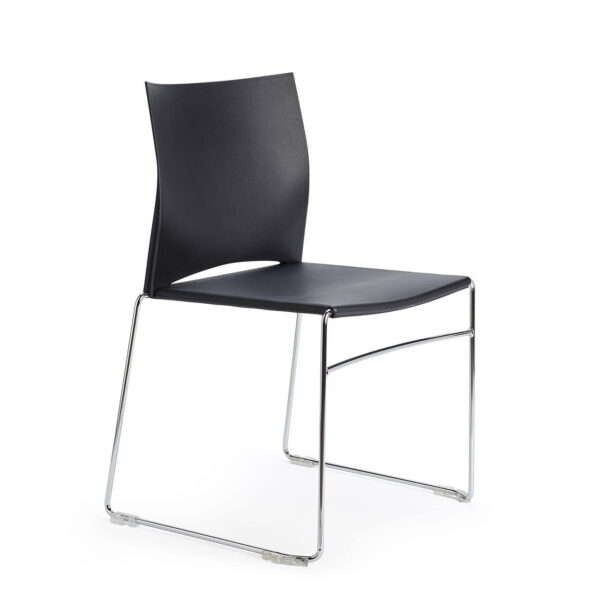 Chaise empilable colorée LINO – 7 coloris | ACT' - Noir profond