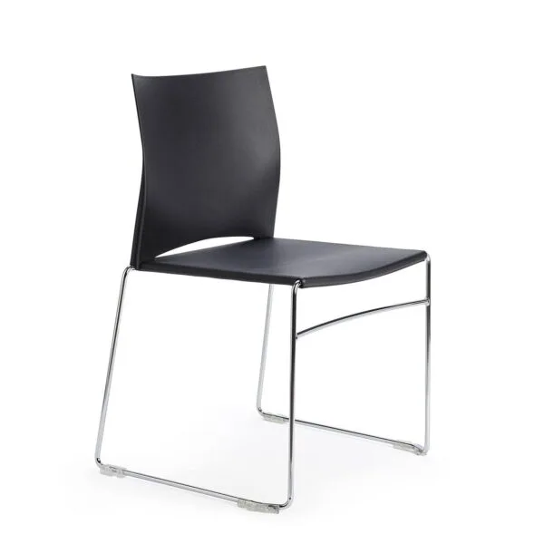 Chaise empilable colorée LINO – 7 coloris – ACT' – Noir profond