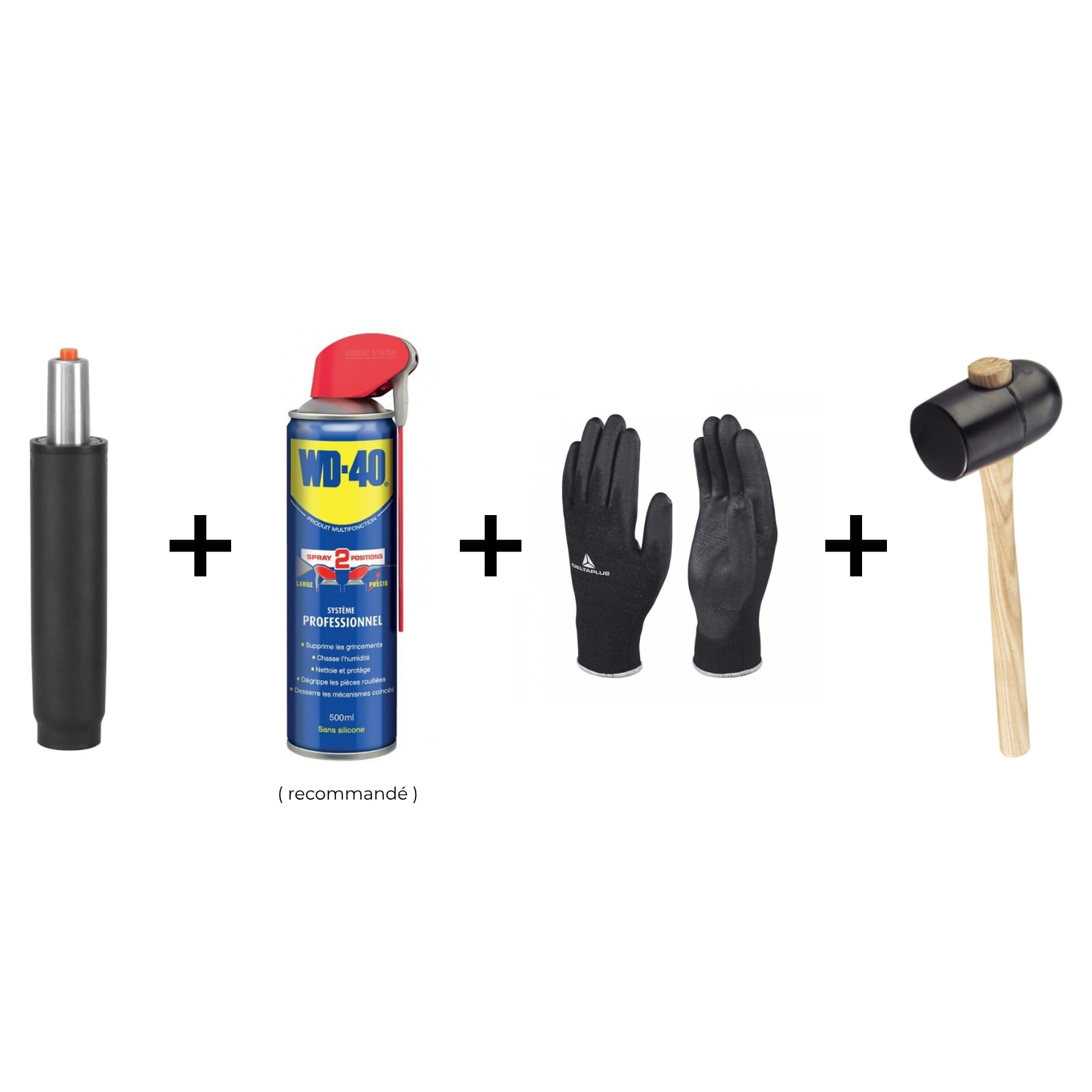 Kit de remplacement vérin fauteuil bureau — maillet caoutchouc et vérin neuf