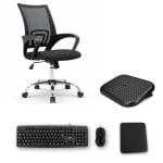 pack télétravail fauteuil clavier repose pied 1HD