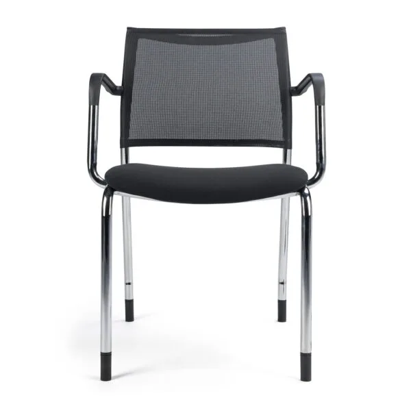 Chaise visiteur résille SURF – 4 versions – ACT' – Accoudoirs fixes, Fixe